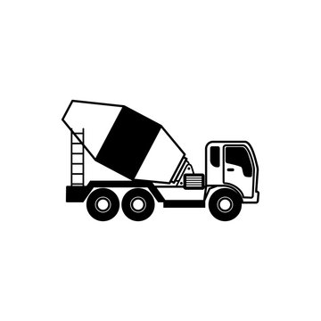 Concrete mixer truck icon vector
