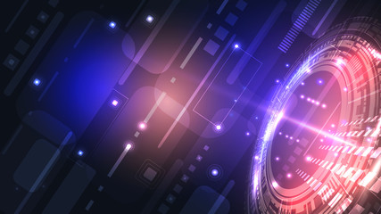 Abstract user HUD interface from glowing futuristic elements. High-tech digital network, communications, high technology. EPS 10.