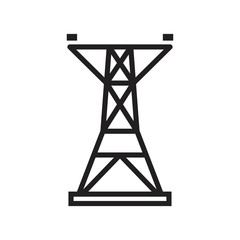 Electric tower, Overhead power line icon template black color editable. Electric tower, Overhead power line icon symbol Flat vector illustration for graphic and web design.