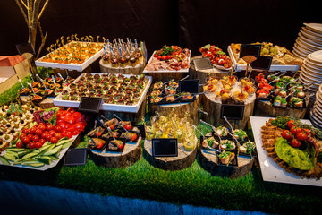 Catering food, A lot of different snacks.