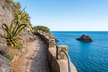 Fragment of Monterosso - Vernazza trail in Italy.