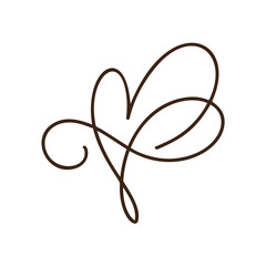 Heart love logo with Infinity sign. Design flourish element for valentine card. Vector illustration. Romantic symbol wedding. Template for t shirt, banner, poster