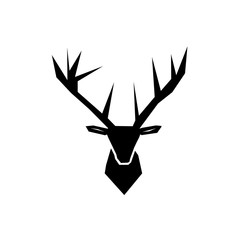Design deer head isolated white background. Deer head sign logo