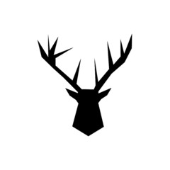 Design deer head isolated white background. Deer head sign logo