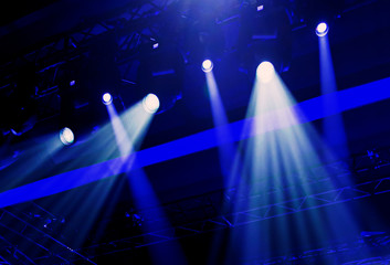 stage lights during an event. live concert and events. Illuminated stage
