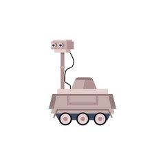 Lunar rover or moonwalker space station icon, flat vector illustration isolated.