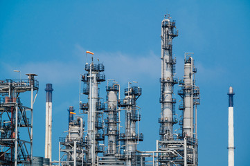 Industrial zone,The equipment of oil refining,Close-up of industrial pipelines of an oil-refinery plant,Detail of oil pipeline with valves in large oil refinery.