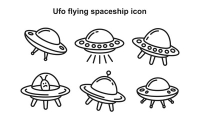 Ufo Flying spaceship icon template black color editable. Ufo Flying spaceship icon symbol Flat vector illustration for graphic and web design.