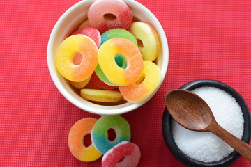 Candy or sweet assortment of many colors