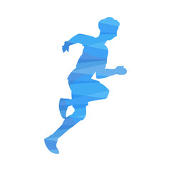 Fototapeta na wymiar Fast runner silhouette isolated on white background