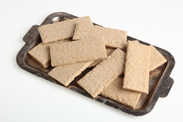 Rye Crispbread on Tray