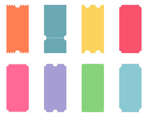 Ticket. Simple tickets set. Coupon. Vector