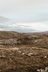 nature landscape scenery with rock textures. cloudy day for travel.