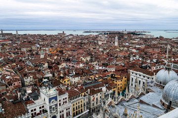 Fototapeta na wymiar View from the observation deck of the Campanile of Saint Mark to Venice.
