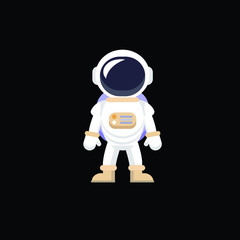 Vector cartoon Astronaut, Space suit isolated on Black Background