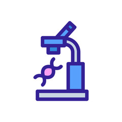 dna microscope icon vector. Thin line sign. Isolated contour symbol illustration