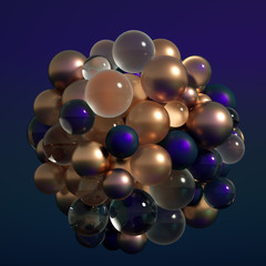 Abstract metal background. 3d illustration, 3d rendering.