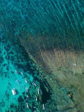 Indonesia, Bali, Aerial view of sea near Lembongan island