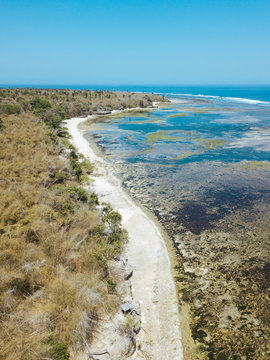 Indonesia, Aerial view of coastline of Java island