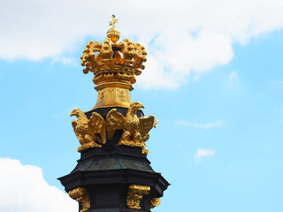 Top of Kronentor, crown gate. Zwinger palace complex, Dresden, Germany
