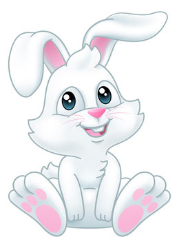 Very cute Easter bunny rabbit cartoon character
