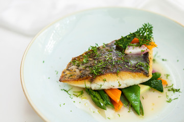 Healthy fish and veggies