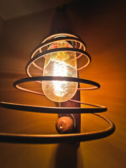 Spiral lamp on the wall