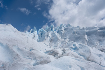 Fototapeta na wymiar Perito Moreno Glacier, Los Glaciares National Park , Santa Cruz Province, Argentina. One of the most important tourist attractions in Argentinian Patagonia