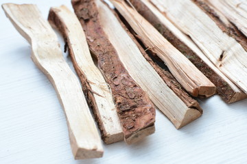 Dry firewood from the mountains for campfire