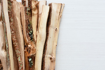 Dry firewood from the mountains for campfire