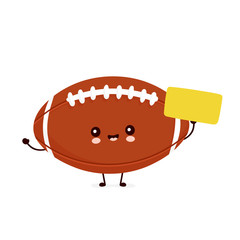 Cute happy american football rugby ball