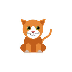 Isolated cat vector illustration. Flat illustration of cat
