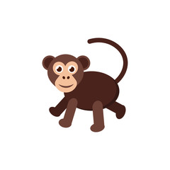 Isolated monkey illustration in vector. Cute chimpanzee illustration