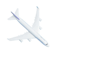 Fototapeta na wymiar Model plane,airplane in white color mock up.clipping path