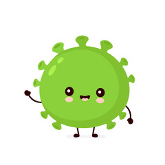 Cute happy good probiotic bacteria