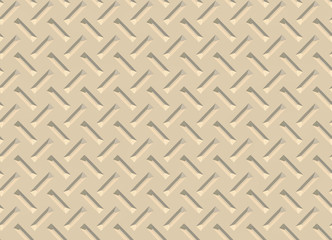 Metallic diamond plate background with seamless pattern