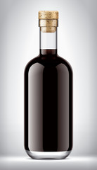 Glass bottle on Background. Cork version. 