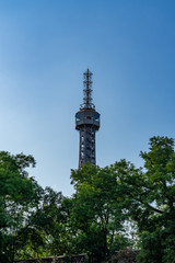 Obraz premium Petrin Observation Tower Prague in Czech Republic.