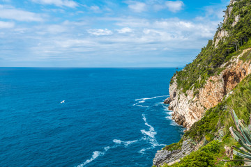 Fototapeta premium Ligurian coast. View from the old fortress in Portovenere town, Italy