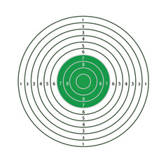 Green and white target paper. vector illustration