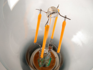 the internal structure of a modern led energy-saving lamp, diode circuit, environment-friendly,...