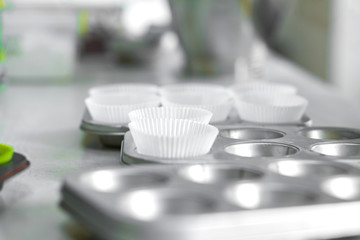Cupcake baking dish. Professional cooking tools a