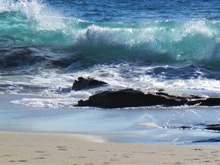 Pacific Ocean sand and waves