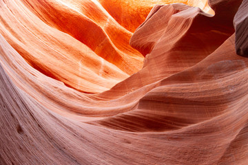 Obraz premium Bands of colored rock on the walls of Antelope Canyon in Arizona, USA.