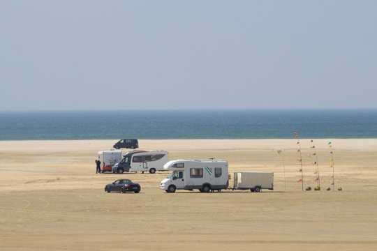wide sandy beach of danish North sea coast
