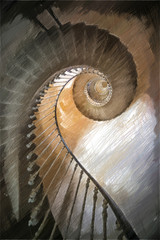 spiral stairs in a lighthouse