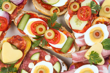 colorful sandwich top view