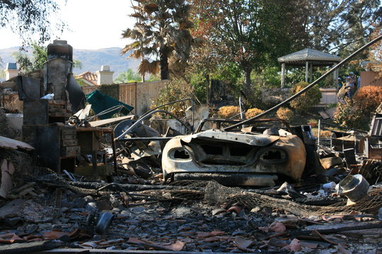 San Diego wildfires:  The Witch Fire devastation in the San Diego, California community of Rancho Bernardo