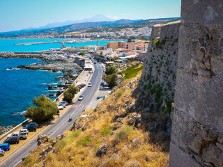 General view of Rethymno with the Venetian harbor, from the walls, Crete. Greece - Powered by Adobe