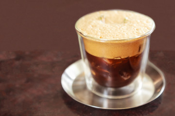 Coffee Soda, coffee mixed with soda water might be a bubbly, iced Americano or Espresso concoctions  with a splash of citrus. Drink, Cold brew caffeine rotation and Refreshing summer drink concept